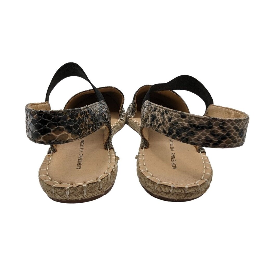 Adrienne Vittadini Women's Angelo Black Snakeskin Espadrille Flat Sandals 8M - Picture 7 of 8
